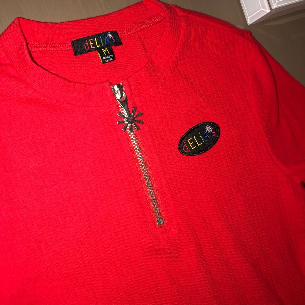 Delia*s red short sleeved skater dress NWT